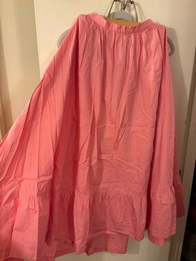 Ralph Lauren Pink  A-Line Cotton Skirt with tiered bottom